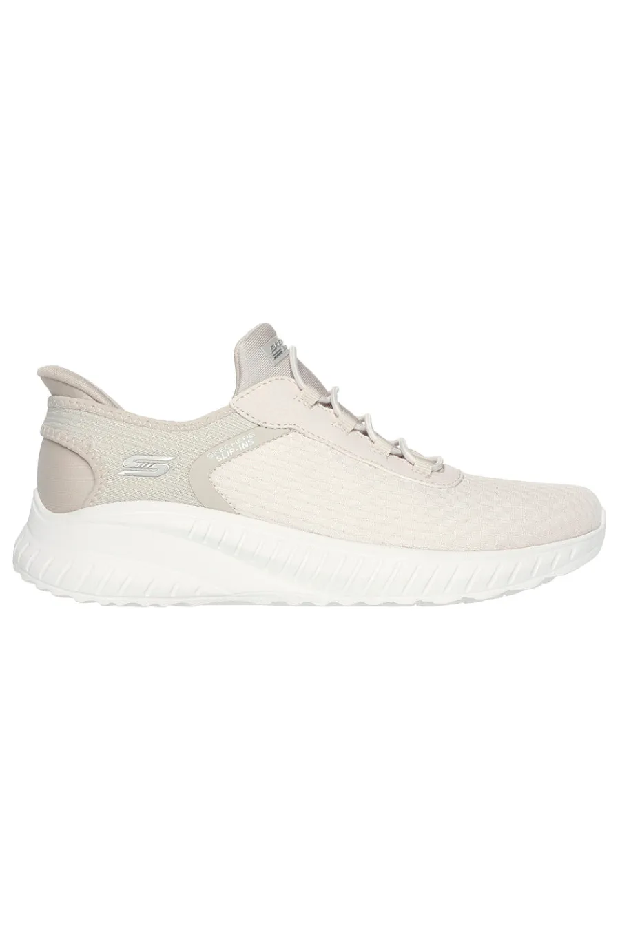 Donna SKECHERS Sneakers Bianche Hands Free Slip-ins BOBS Sport Squad Chaos In Color