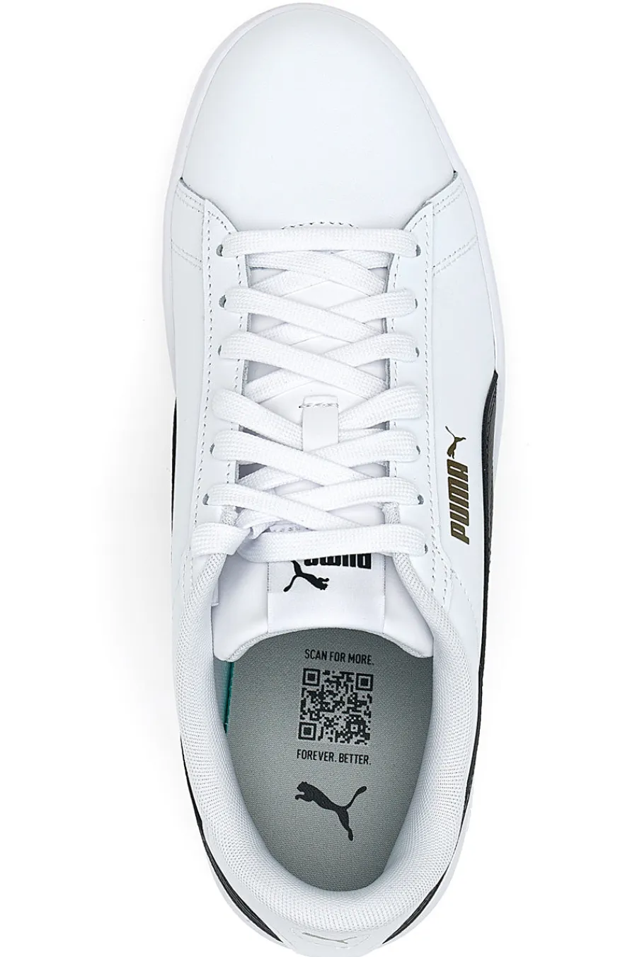 Uomo PUMA Sneakers bianche in pelle con logo nero Smash 3.0 L
