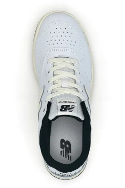 Uomo NEW BALANCE Sneakers bianche in pelle con profilo nero BB80AWB