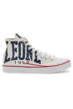 Uomo LEONE Sneakers Bianche In Tela