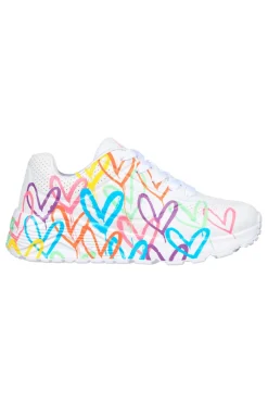 SKECHERS Sneakers bianche multicolor con cuori UNO Lite Spread the Love Discount
