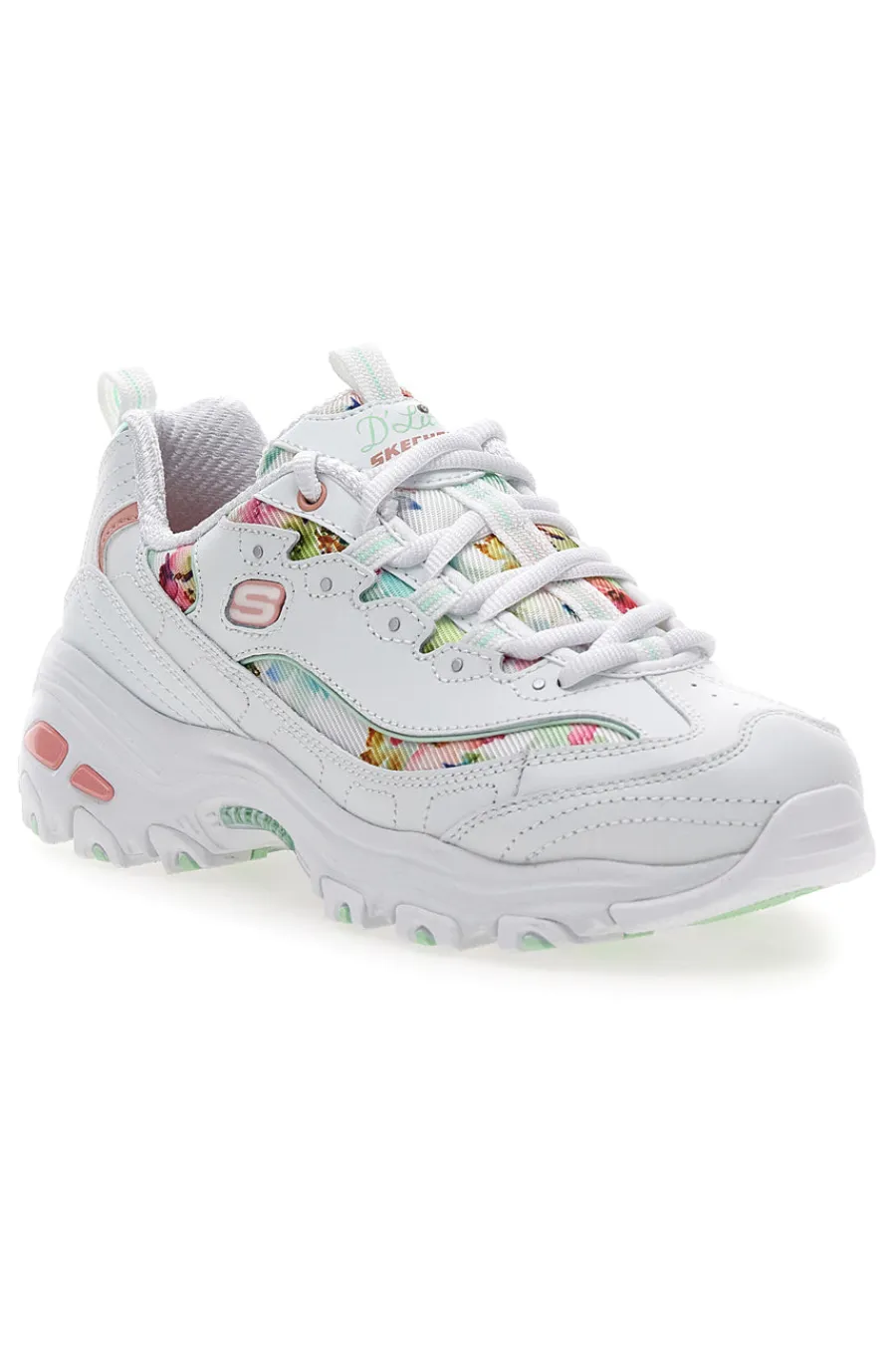 SKECHERS Sneakers bianco multicolor Memory Foam D'lites Blooming Fields New