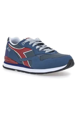 Uomo DIADORA Sneakers blu con dettagli bordeaux e suola retro running N 92