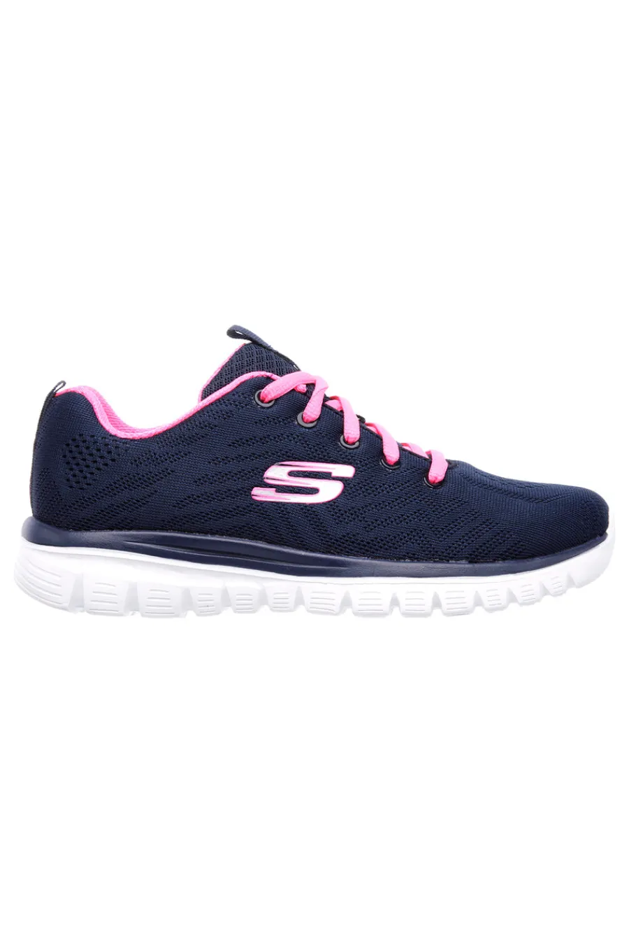 SKECHERS Sneakers con dettagli rosa in mesh e Memory Foam Graceful Get Connected BLU New
