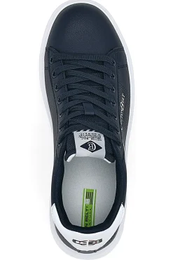 Uomo COTTON BELT Sneakers Blu con Suola Bianca BRIGHTON
