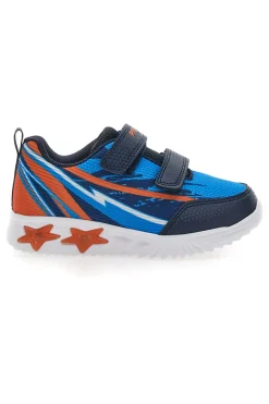 PITT KIDS Sneakers Blu e Arancioni con Velcro e Luci K21900
