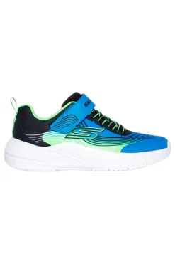 SKECHERS Sneakers blu e lime leggere con strappo Microspec Advance