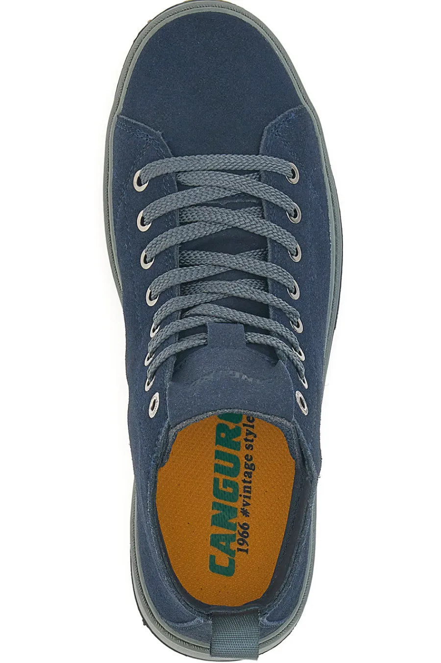 Uomo CANGURO Sneakers blu in camoscio con suola in gomma CA817