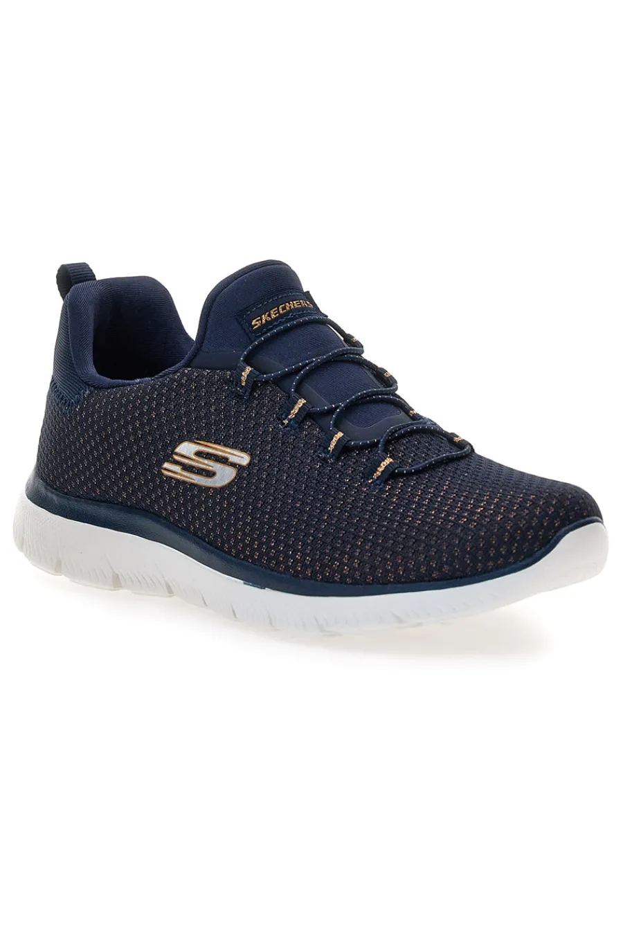 SKECHERS Sneakers blu in mesh con Memory Foam Summits Bright Bezel Sale