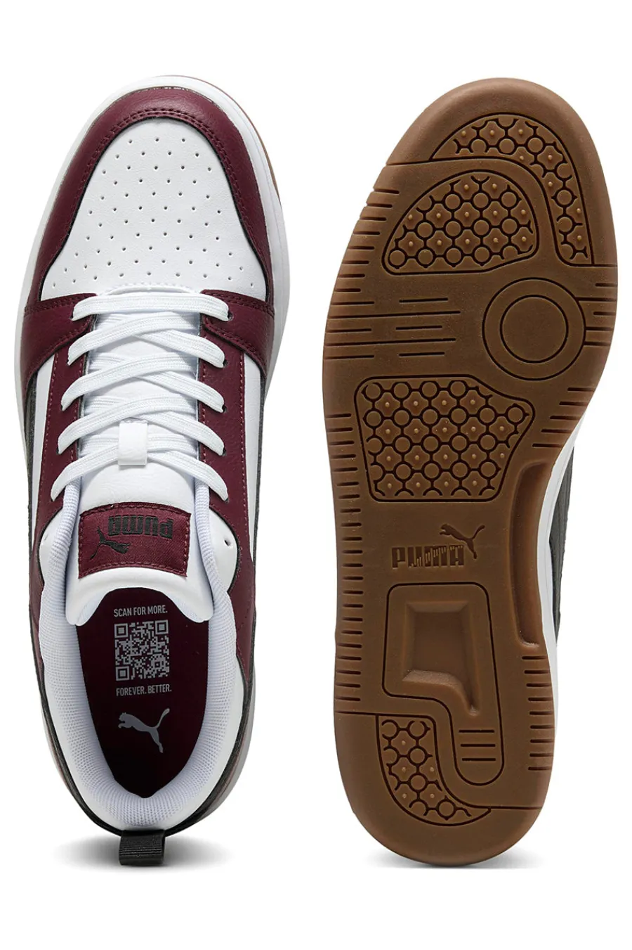 Uomo PUMA Sneakers bordeaux e bianche low Rebound V6 Low