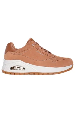 SKECHERS Sneakers color cuoio in suede con suola alta Uno Rugged Chillproof CASTAGNO Clearance