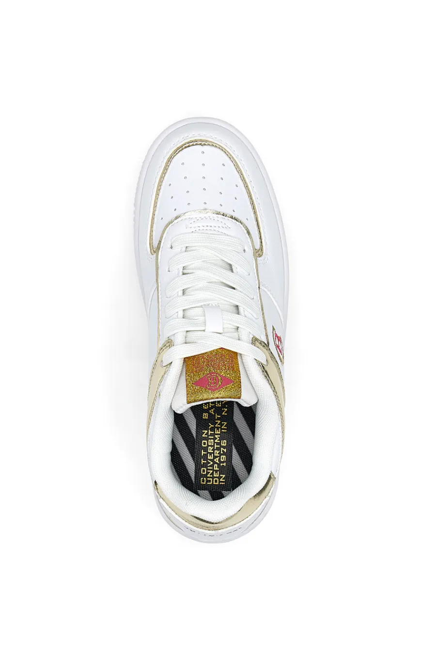 COTTON BELT Sneakers Amber Pu Ripstop Bianche e ORO Online