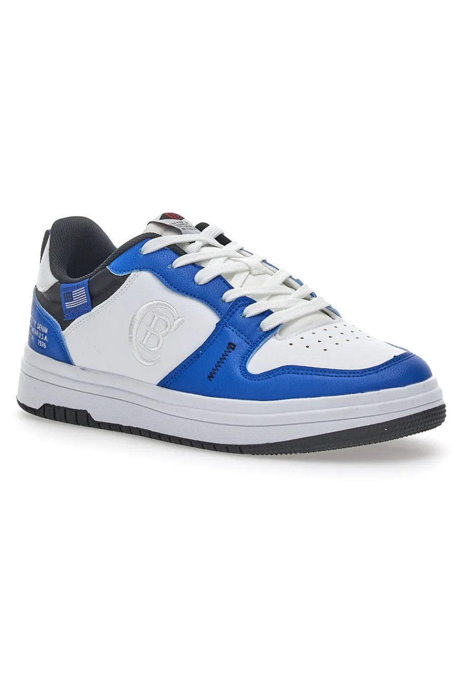 Uomo COTTON BELT Sneakers Funky Pop Bianche e Blu