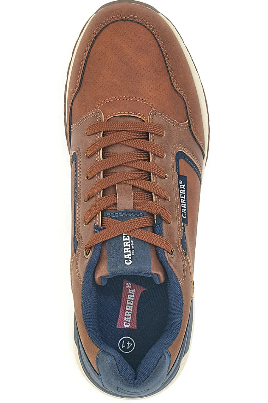 Uomo CARRERA Sneakers cuoio con inserti blu CAM20468