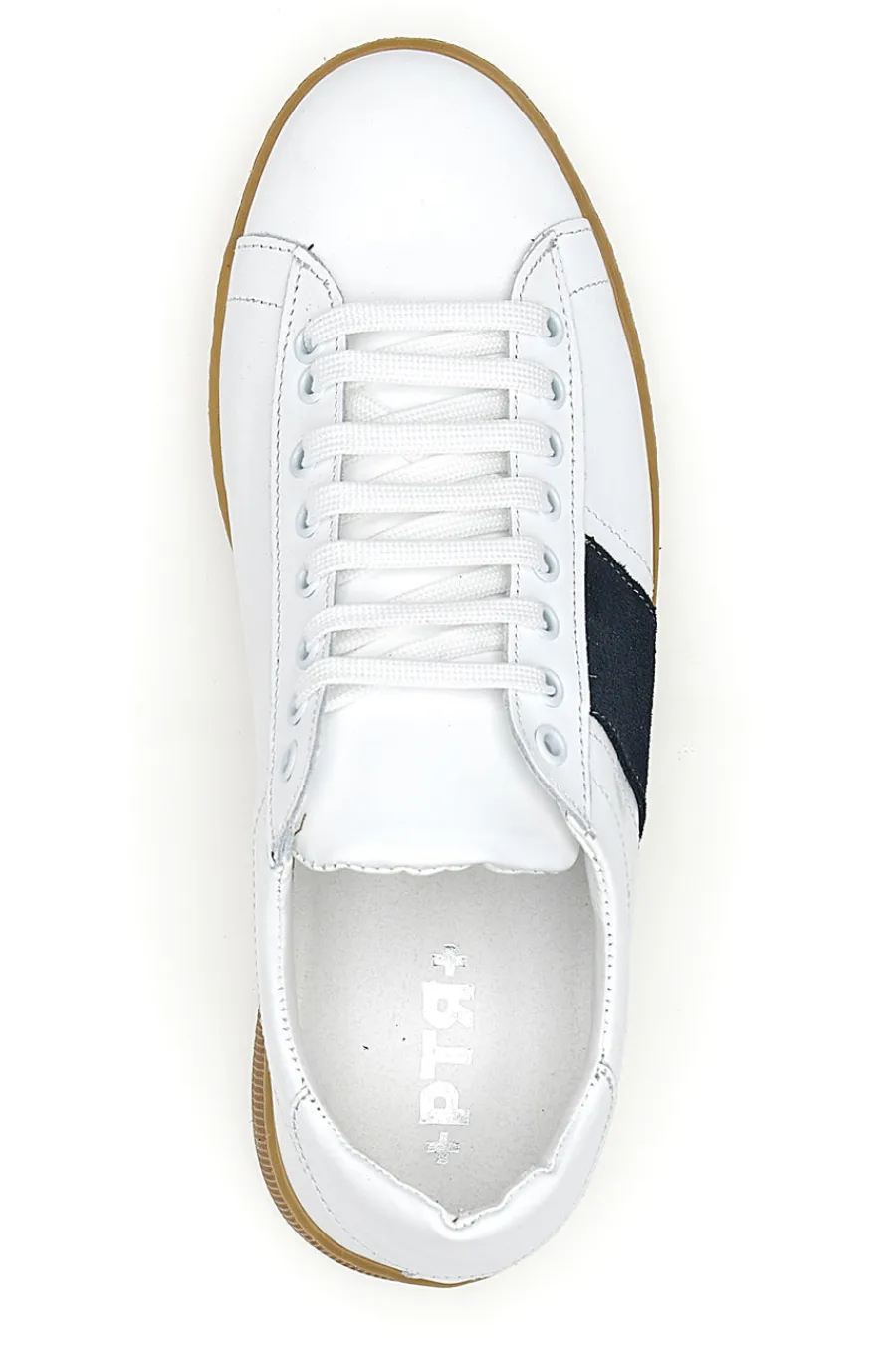 Uomo PTR Sneakers da uomo bianco in pelle con suola gum 3000