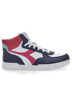 DIADORA Sneakers Raptor Mid GS Bianche, Blu e Fuxia