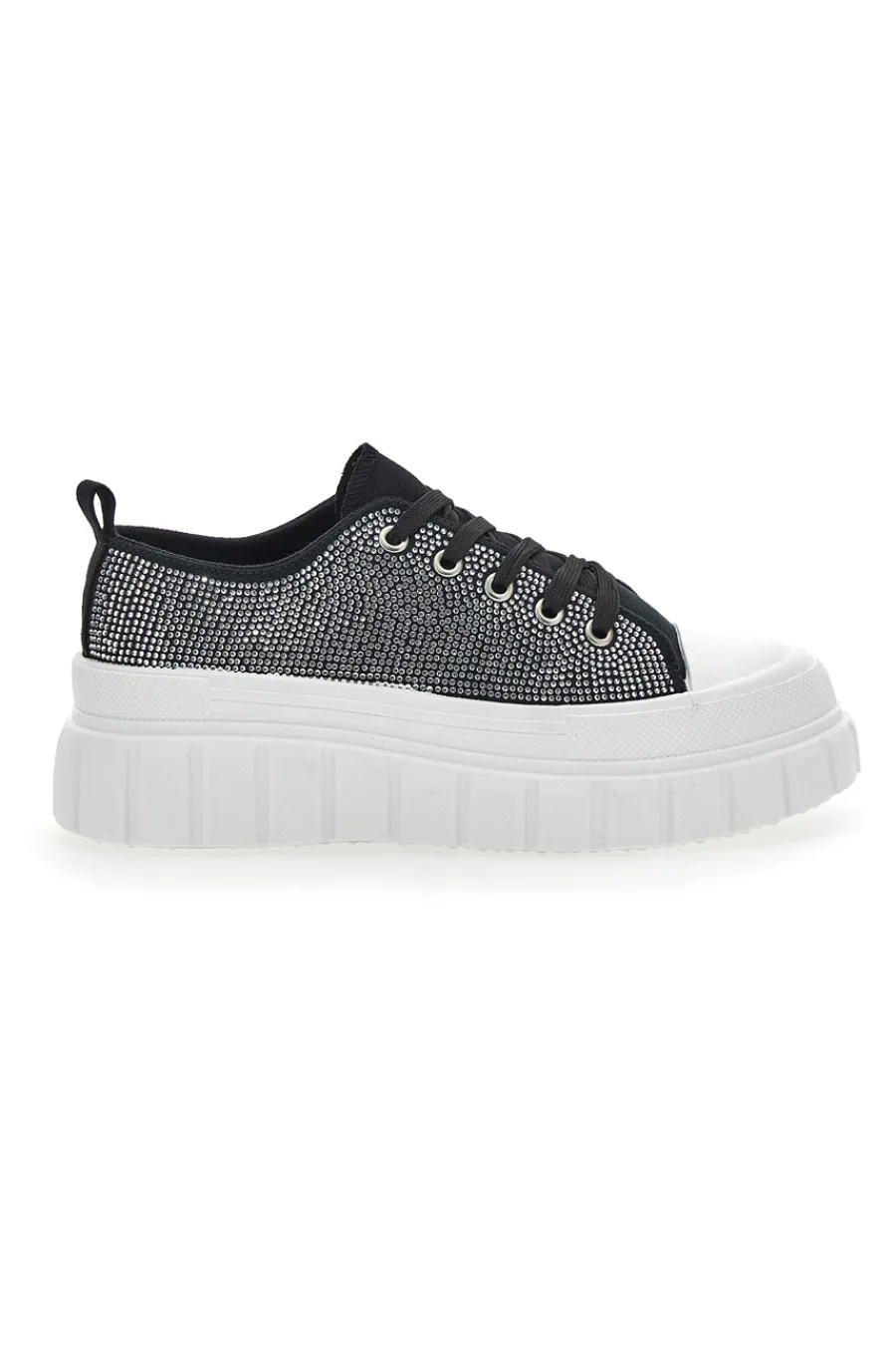 MAIRA Sneakers Flatform 268603 Nere con Strass NERO Discount