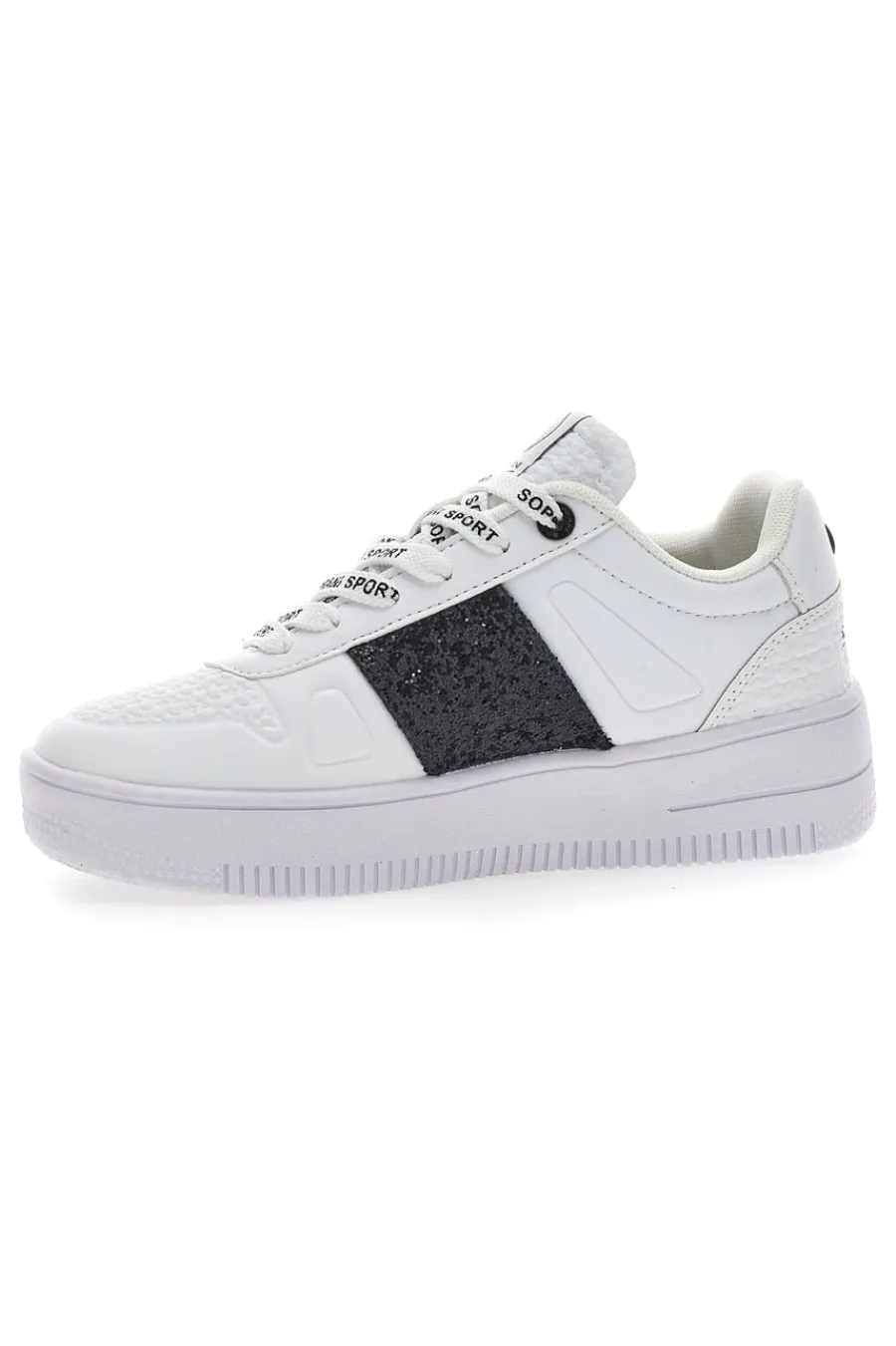 Donna SOLO SOPRANI Sneakers Flatform Soprani Jimmy Glitter Bianche