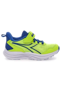 DIADORA Sneakers Gialle Fluo e Blu con Velcro e Lacci Elastici Snipe 2 JR