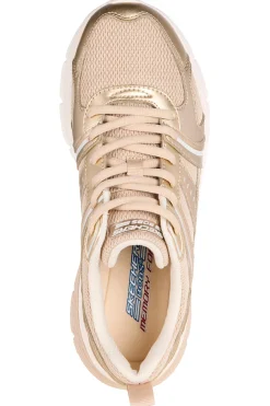 Donna SKECHERS Sneakers gold con inserti in mesh Bobs Vamos