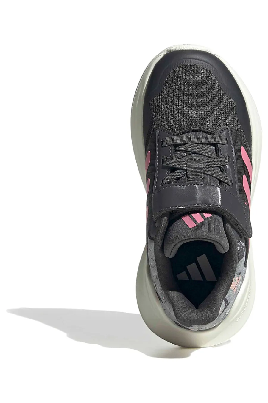 ADIDAS Sneakers grigie con dettagli rosa e chiusura a strappo Tensaur Run 3.0 El C