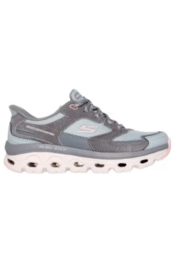 SKECHERS Sneakers grigie e azzurre con suola Glide-Step e Memory Foam Glide-Step Sole Paradise Valley Outlet