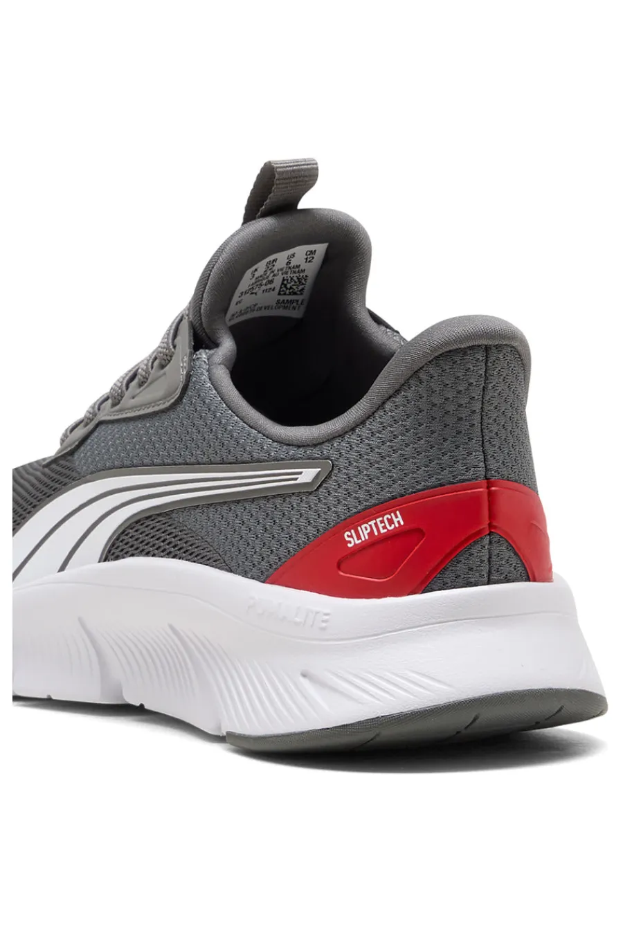 PUMA Sneakers grigie e bianche slip on in mesh Flexfocus Lite SLIPTECH Jr