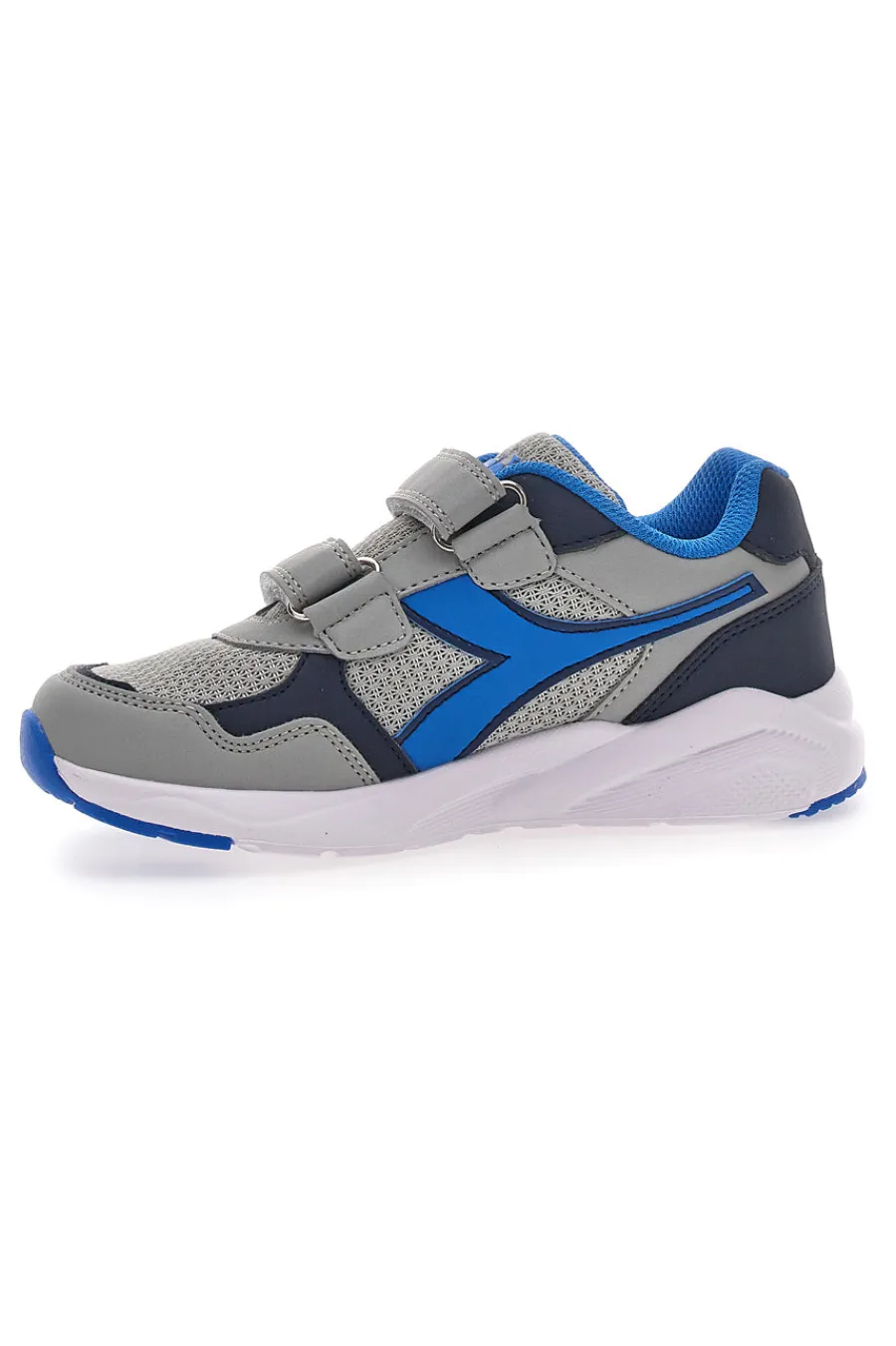 DIADORA Sneakers Grigie e Blu con Doppio Velcro Falcon 5 JR V