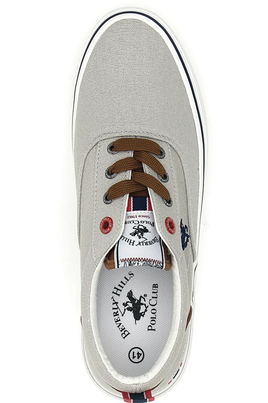 Uomo BEVERLY HILLS Sneakers grigie in tela con dettagli a contrasto POLO BATH CVS