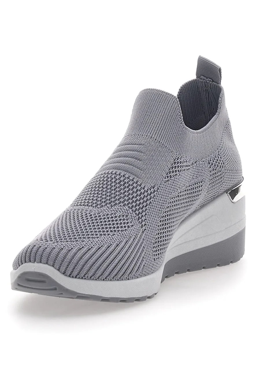 PRIMA RIGA Sneakers Grigie Slip-on Con Zeppa 432 GRIGIO