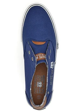 Uomo ROUTE 66 Sneakers in Tela 01804 Blu
