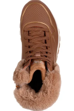 Donna SKECHERS Sneakers marroni con dettagli shimmer e pelliccia UNO RUGGED FALL SHIMMER
