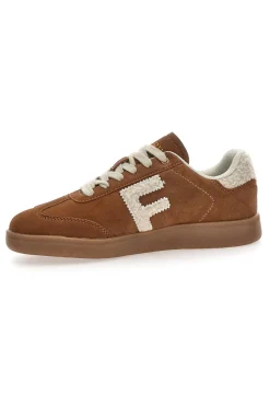 FERRE' Sneakers marroni in effetto suede con logo ricamato F501C532 Discount