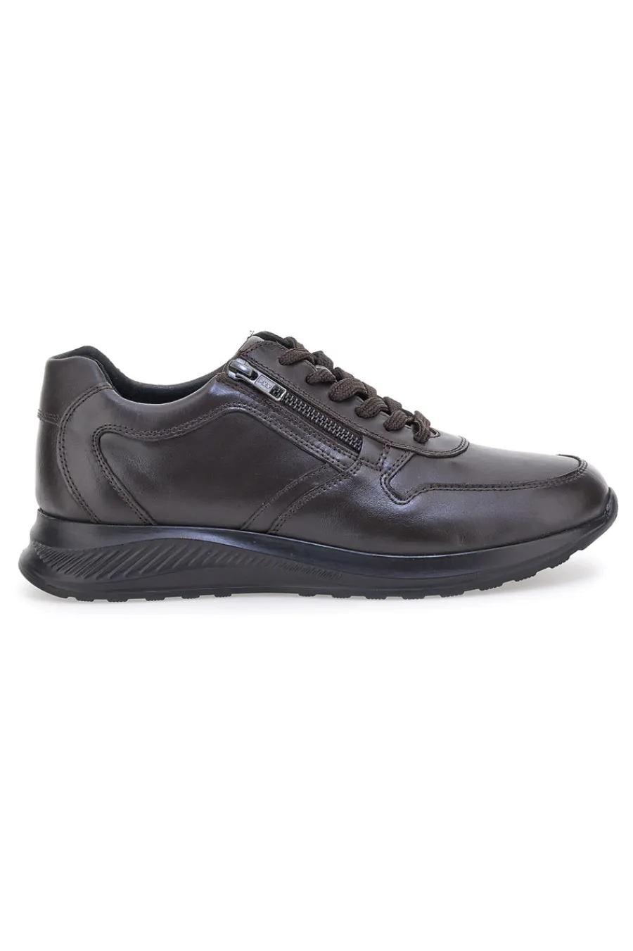 Uomo CLAREMORRIS Sneakers marroni in pelle con zip laterale 23066510