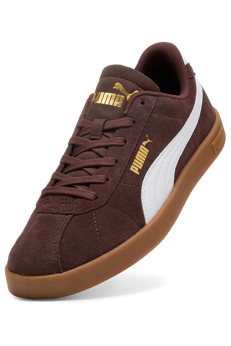 Uomo PUMA Sneakers marroni in suede con logo oro Club II