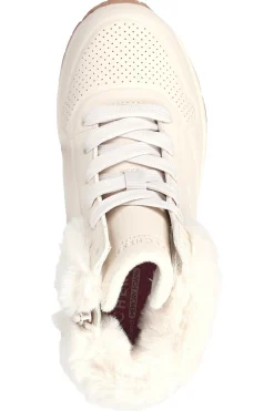 SKECHERS Sneakers mid-cut bianco imbottito con cerniera UNO FALL AIR