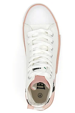 LEONE Sneakers Mid Cut in Tela Bianche