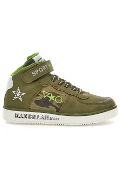 Uomo MAX DILLAN Sneakers Mid Cut Verde Militare