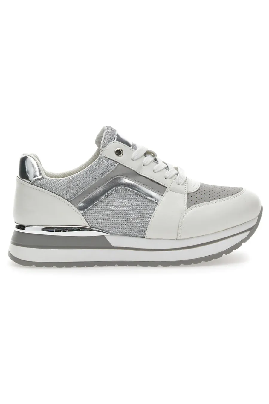 MIO TEMPO Sneakers 232 Bianche e Argento WHITE/SILVER