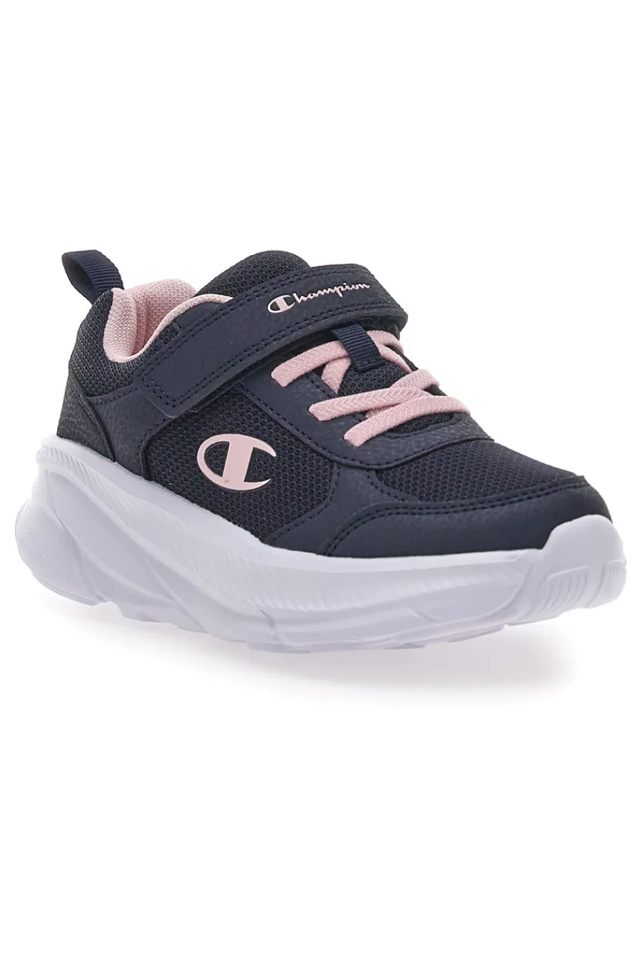 CHAMPION Sneakers Navy con Lacci Elastici e Logo Rosa HRO G PS Low Cut Shoe