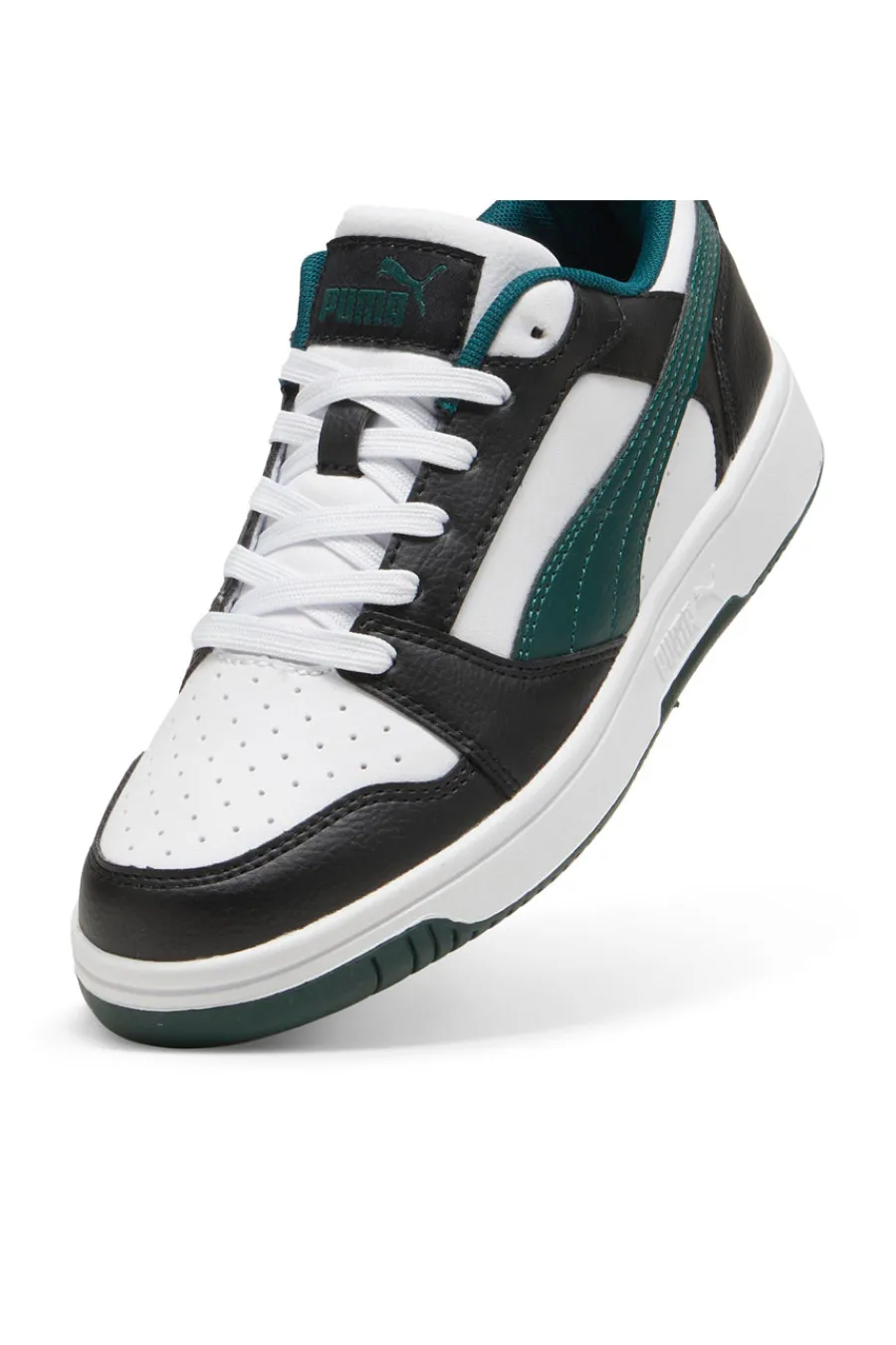 Uomo PUMA Sneakers Nere Bianche e Verdi Rebound V6 Low Jr
