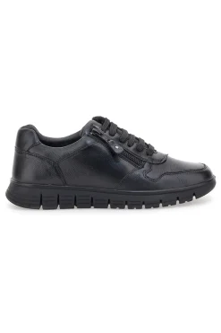 Uomo CLAREMORRIS Sneakers nere con lacci e zip laterale 2178