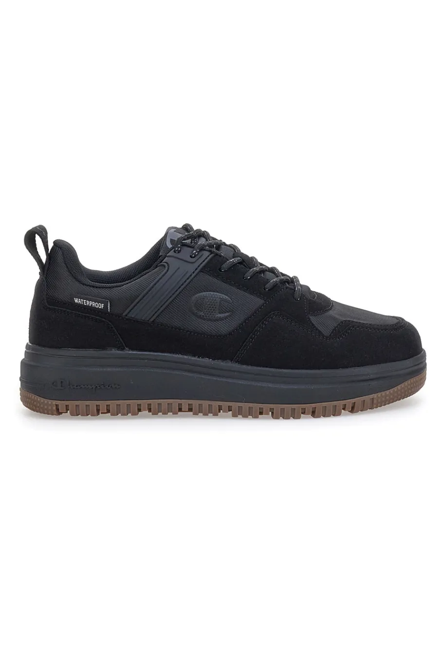 Uomo CHAMPION Sneakers nere con lacci waterproof rd18 low utility