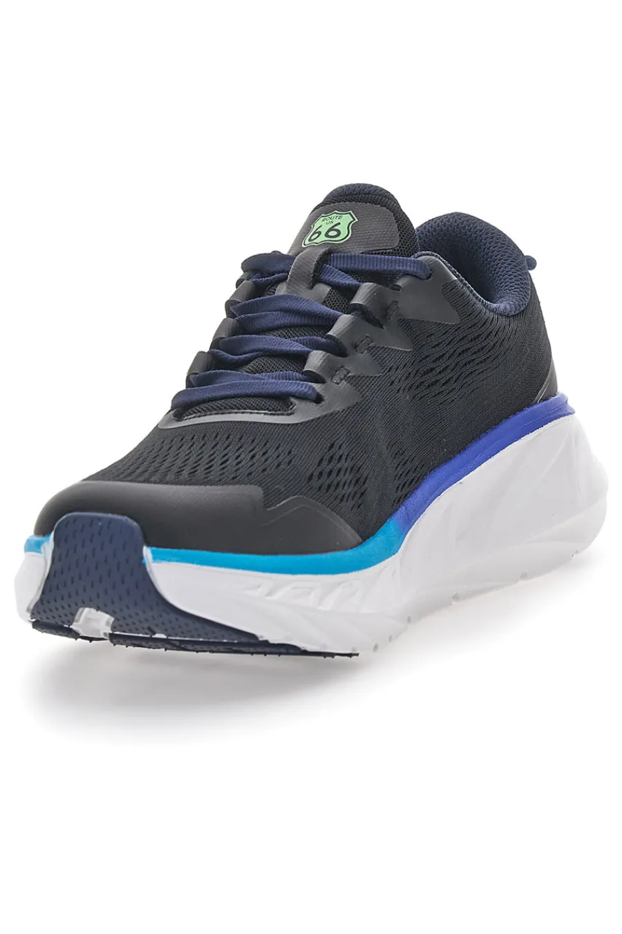 Uomo ROUTE 66 Sneakers nere con suola alta e dettagli fluo RO51812
