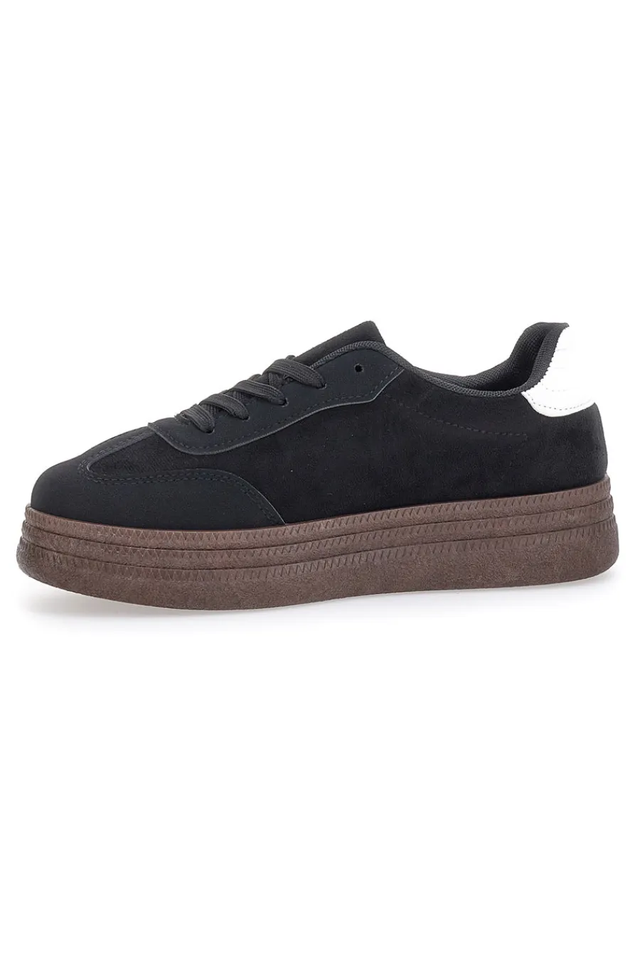 FIRST LADY Sneakers Nere e Bianche Con Flatform 016 NERO