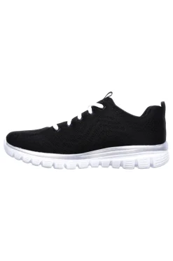 SKECHERS Sneakers Nere e Bianche Con Pianta Larga Graceful Get Connected Outlet