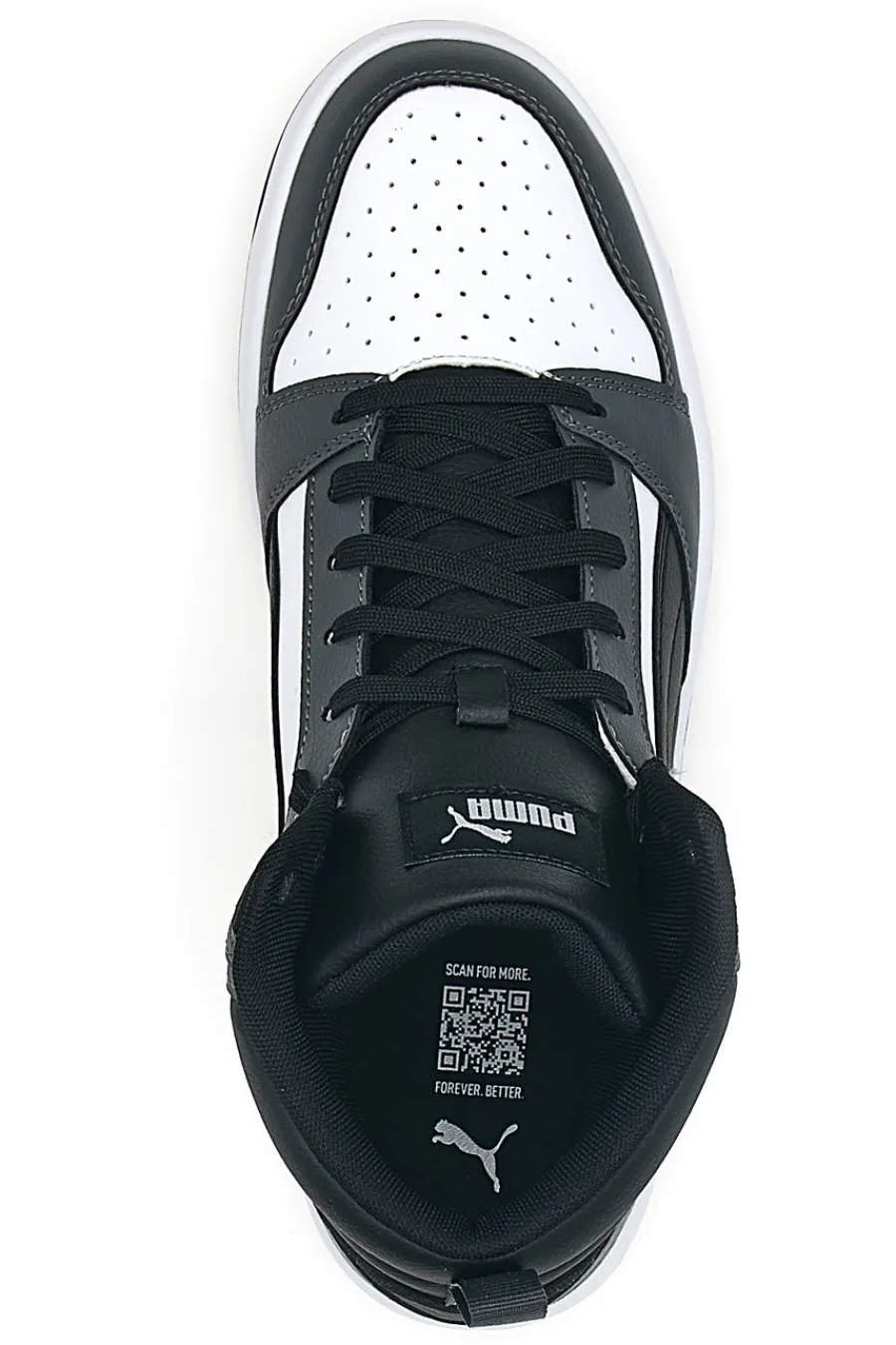 Uomo PUMA Sneakers nere e bianche mid-cut inserti a contrasto Rebound V6