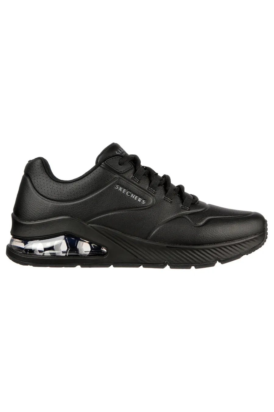 Uomo SKECHERS Sneakers nere in duraleather con suola ammortizzata UNO 2 AIR AROUND YOU