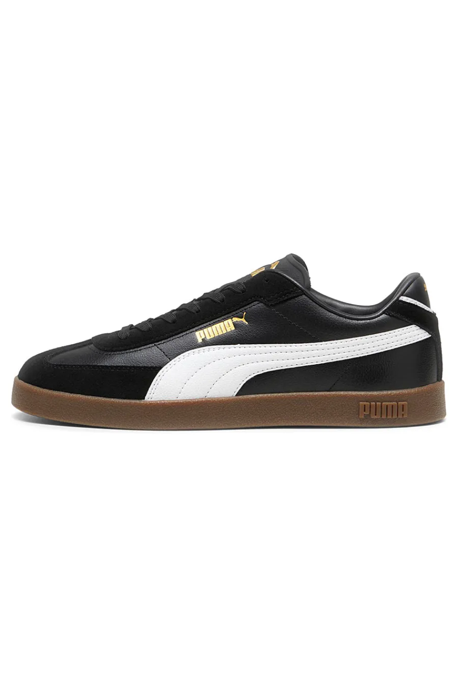 Uomo PUMA Sneakers nere in pelle e camoscio con logo bianco Club II Era