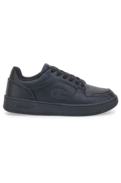 Uomo CHAMPION Sneakers nere in similpelle stile basket RD18 2 Low